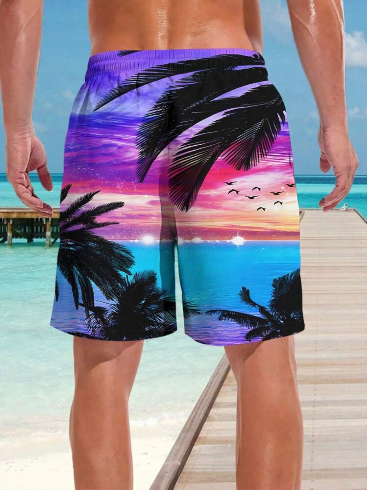 Printed Tropical Hawaiian Shorts Vacation Beach Shorts (4.87) - Image 4