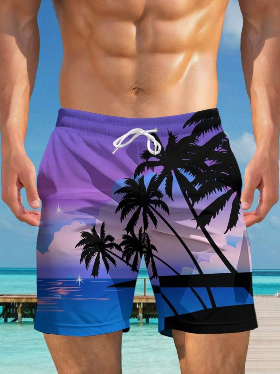 Printed Tropical Hawaiian Shorts Vacation Beach Shorts (4.87) - Image 5