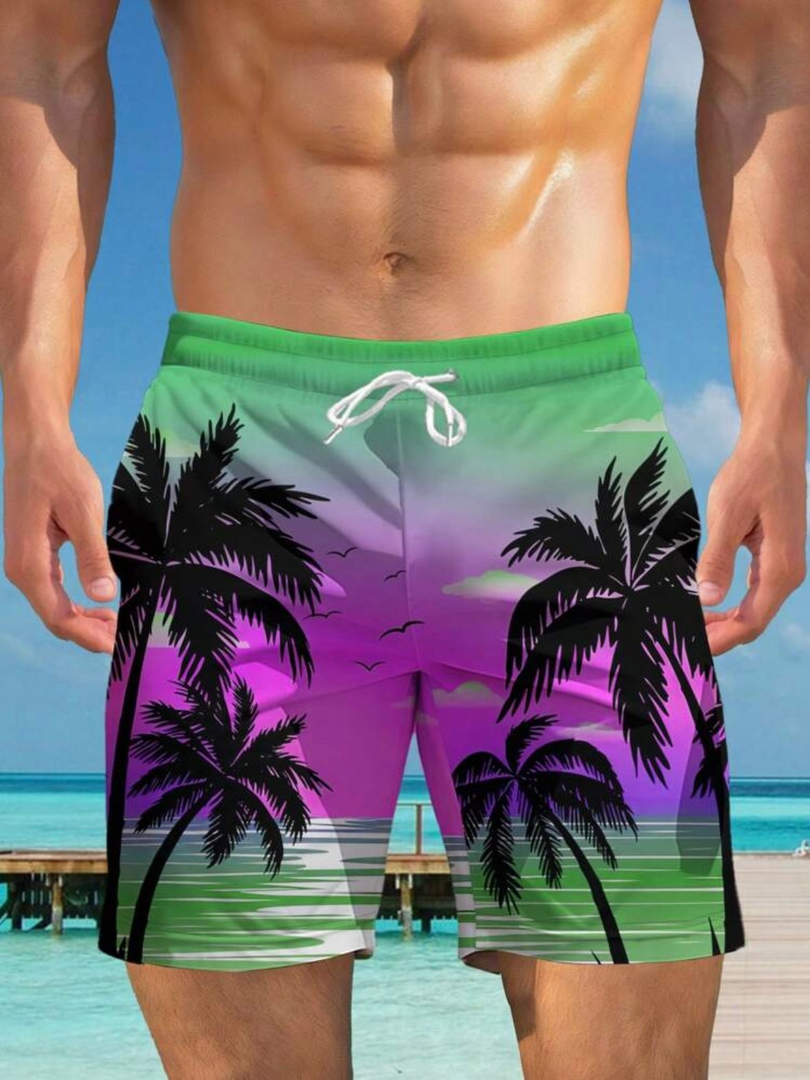 Printed Tropical Hawaiian Shorts Vacation Beach Shorts (4.87) - Image 6