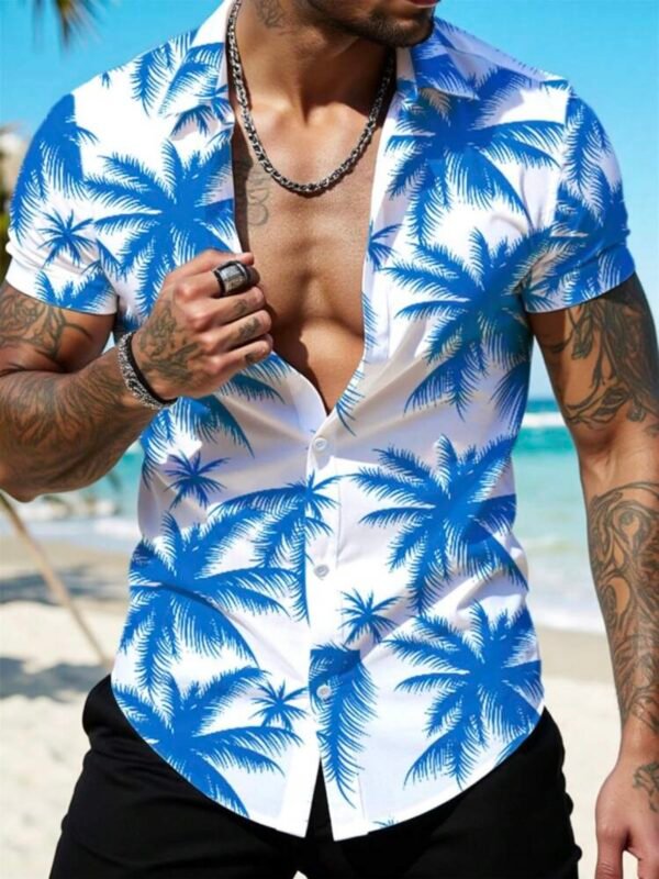 Vacation Tropical Fitted Button Up Shirt (4.92)