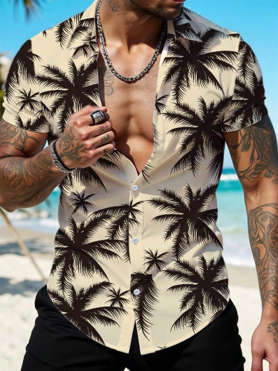 Vacation Tropical Fitted Button Up Shirt (4.92) - Image 6