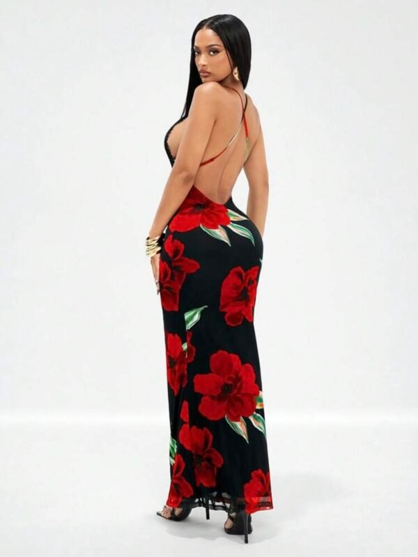 Sexy Elegant Mermaid Dress Mesh Long Flower Dress (4.88) - Image 3