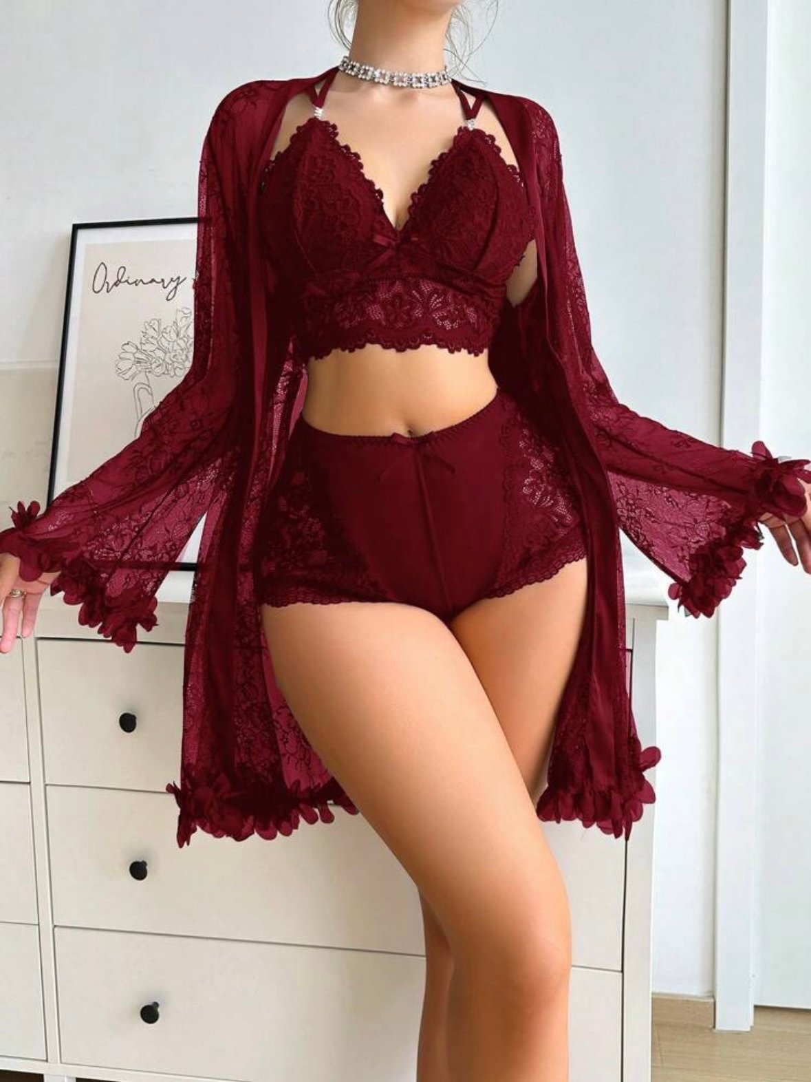 Sexy Lace See Through Pajama Set (4.91) - Image 6