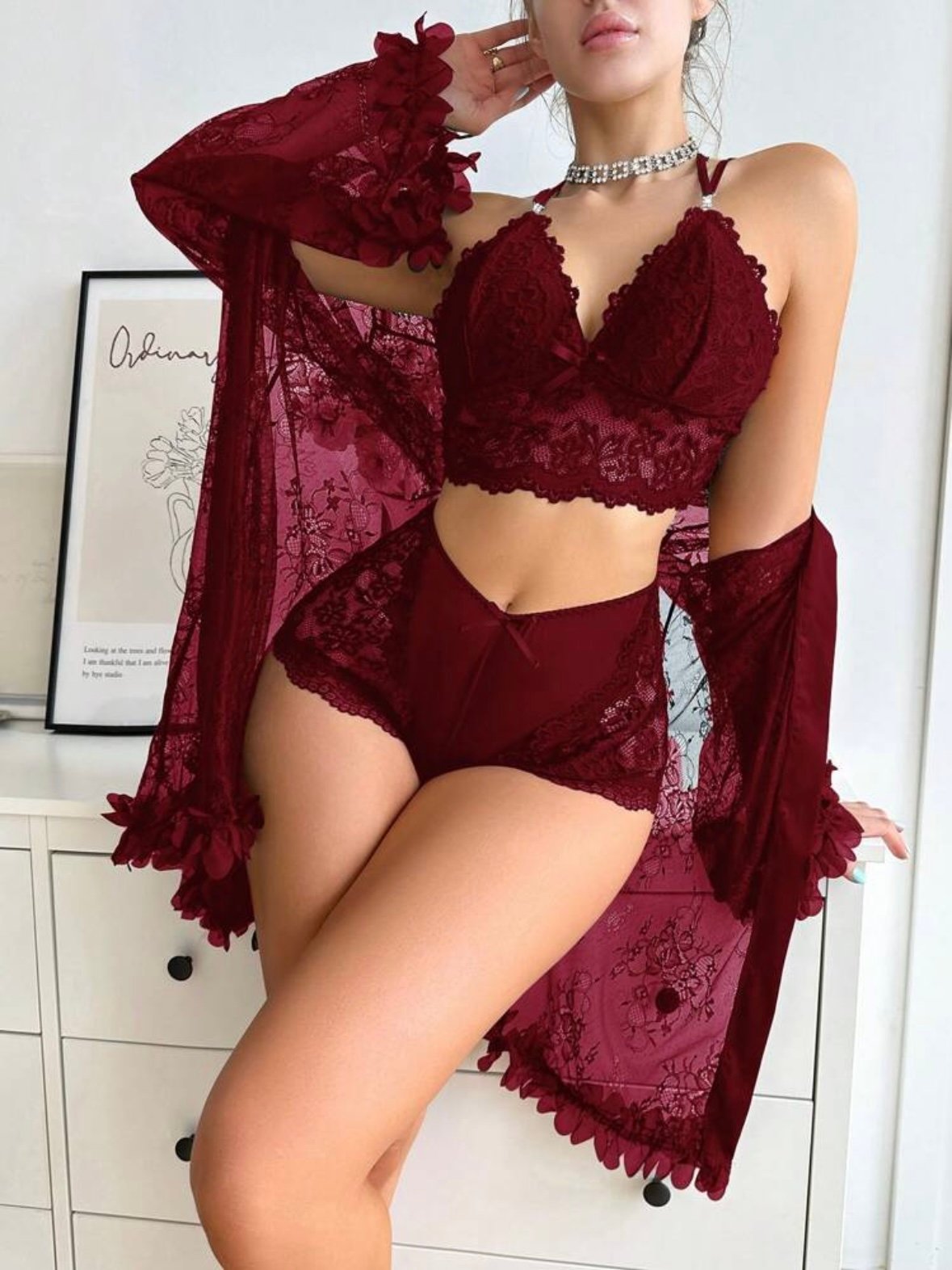 Sexy Lace See Through Pajama Set (4.91)