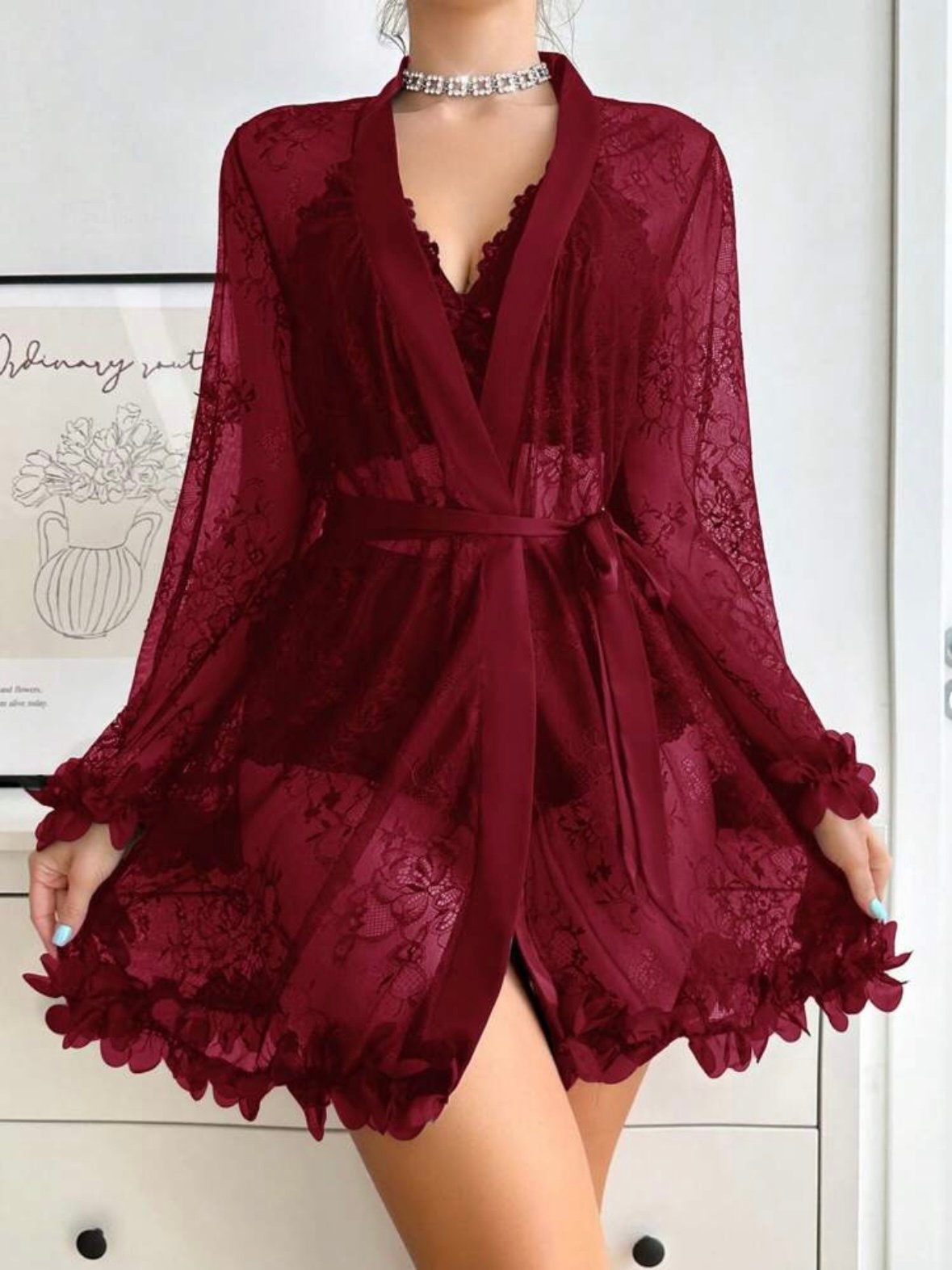 Sexy Lace See Through Pajama Set (4.91) - Image 5