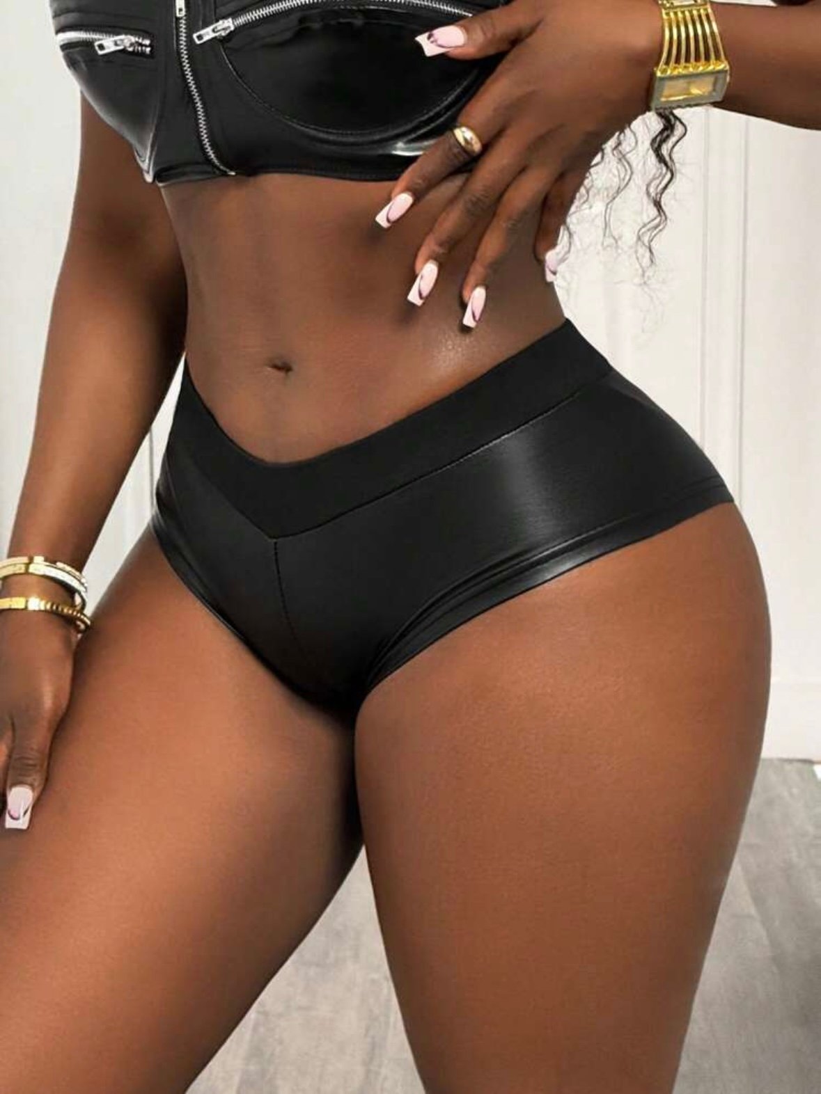 PU Leather Micro Mini Shorts For Women (4.89) - Image 3