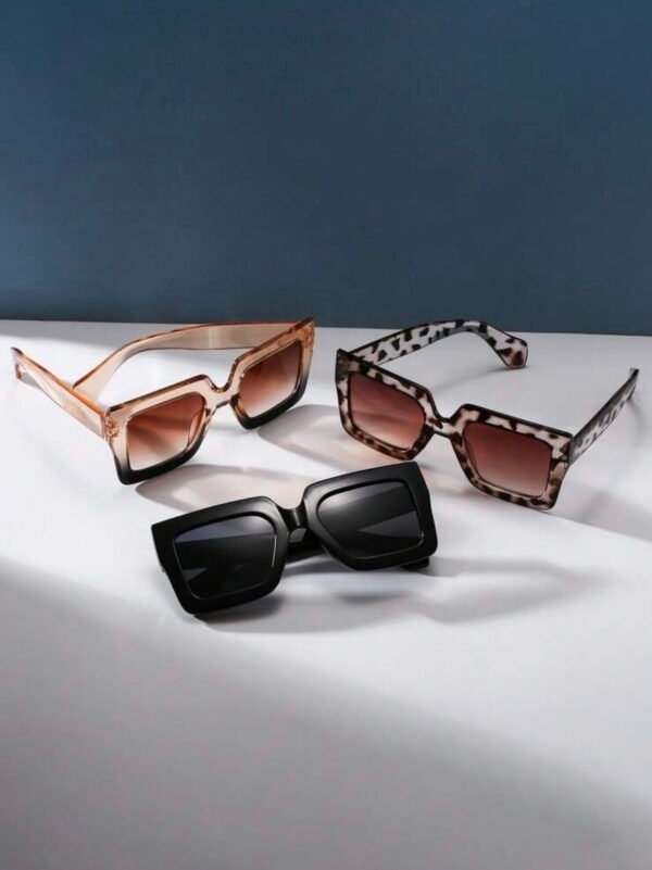 Women's Retro Oversized 3 pairs Boho Thick Frame Sunglasses (4.88) - Image 4