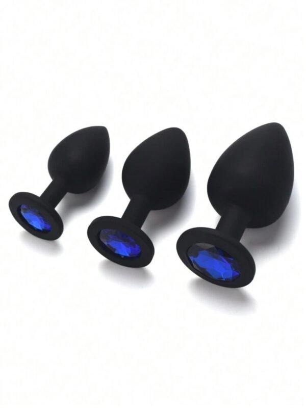 Silicone Butt Plug Anal Toy With Stopper & Gem (4.89) - Image 6