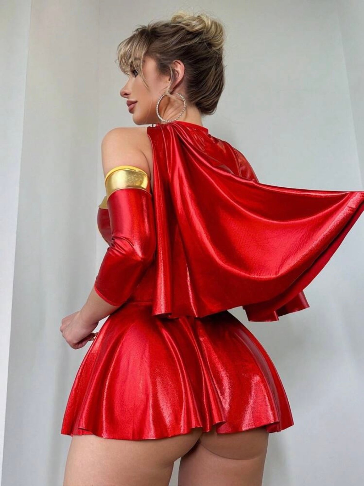 3pcs Superhero Cape Bustier PU leather Costume (5.0) - Image 5