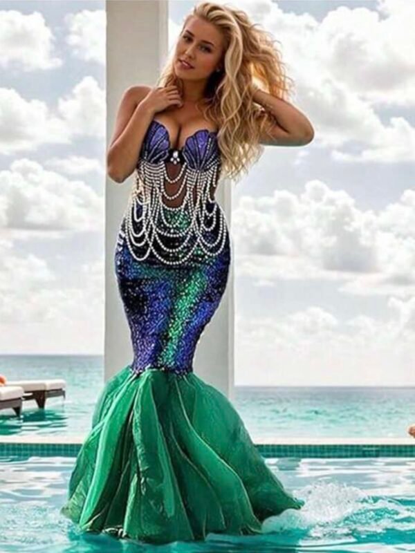 Mermaid Costume Skirt For Women Sequin Sexy Tail (5.0)