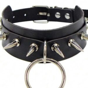 Spiked Pu Leather Chocker Necklace Collar (4.65)