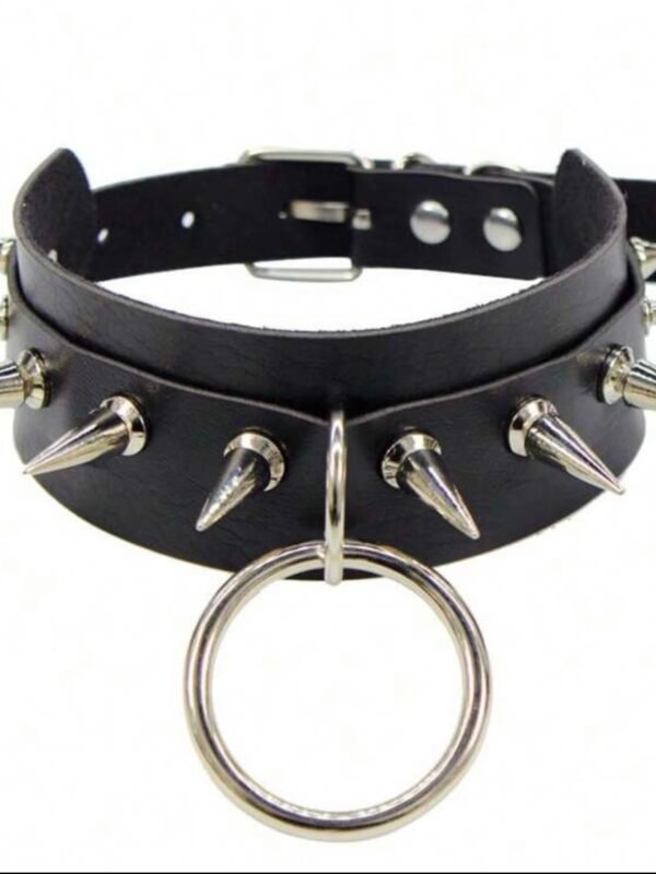 Spiked Pu Leather Chocker Necklace Collar (4.65)