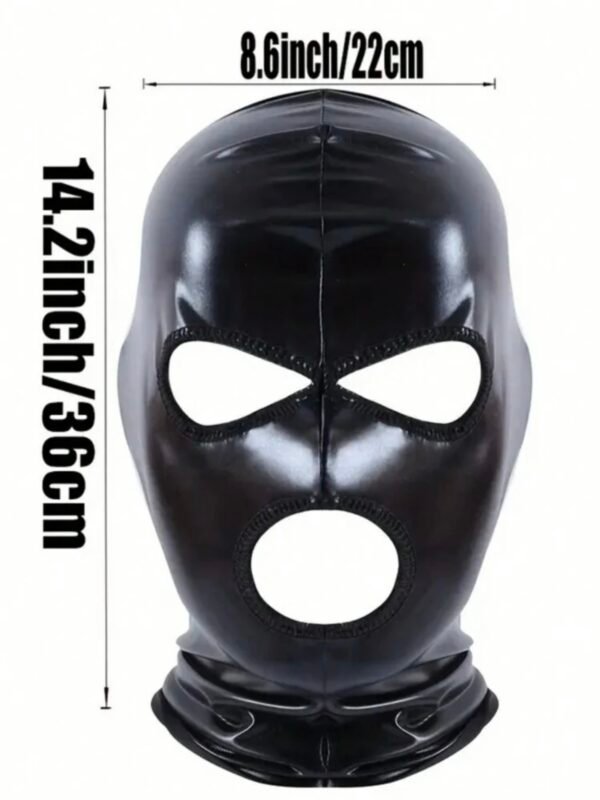 Men's Kinky BDSM Cosplay PU Leather Mask Soft (4.87) - Image 4