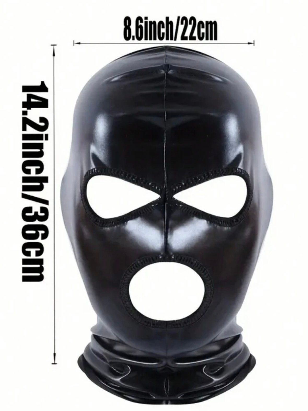 Men's Kinky BDSM Cosplay PU Leather Mask Soft (4.87) - Image 4