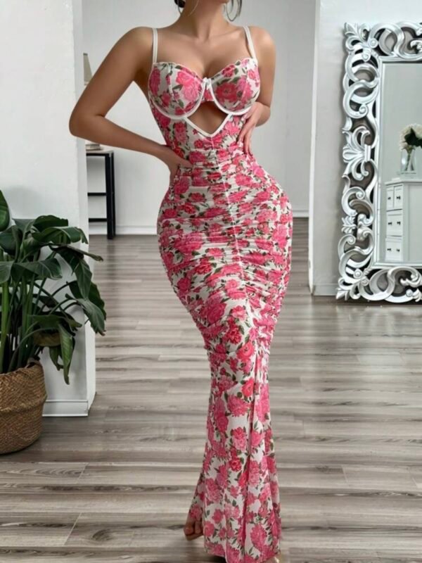 Sexy Romantic Cut Out Floral Long Dress (4.84) - Image 4