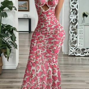 Screenshot Sexy Romantic Cut Out Floral Long Dress (4.84)