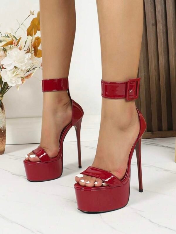 Red Ultra High Heel Sandals Platform Stiletto For Women (4.95)