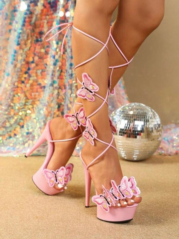 Sexy High Heeled Butterfly Strappy Platform Heels (4.92) - Image 8
