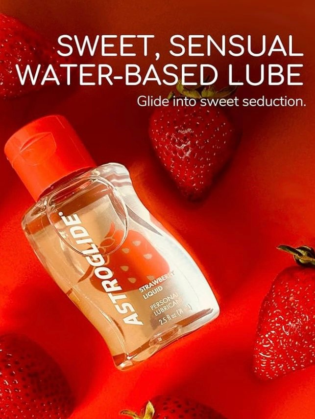 Sensual Strawberry Flavored Astroglide Water Based Lube 2.5oz Bottle Safe For Toys (4.50) - Image 5