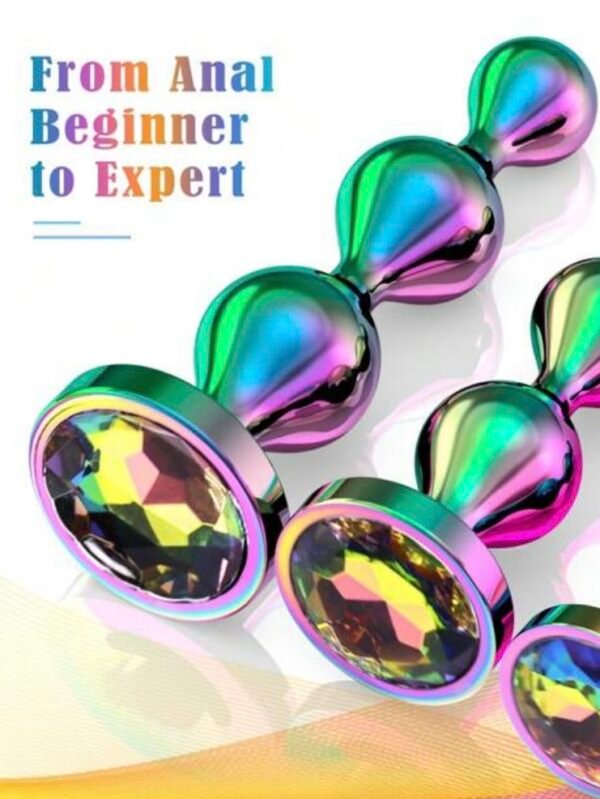 3pcs Metal Anal Beads Butt Plug Sex Toy Luxury Training Set (5.0) - Image 5