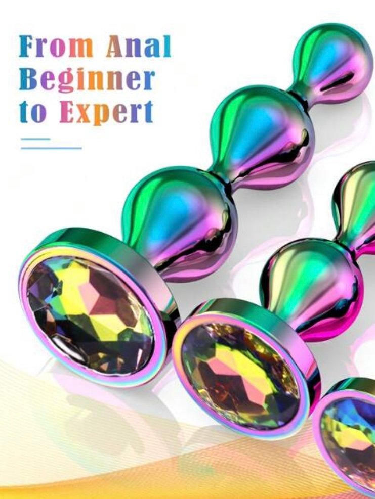 3pcs Metal Anal Beads Butt Plug Sex Toy Luxury Training Set (5.0) - Image 5