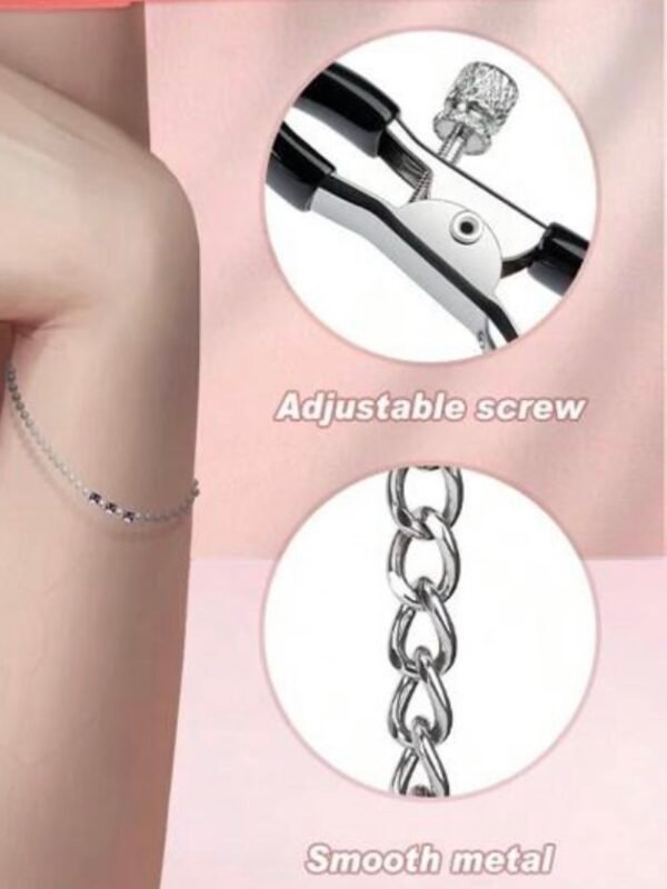 Bondage Nipple Clips Clamps Breast Bondage With BDSM Collar (4.93) - Image 5