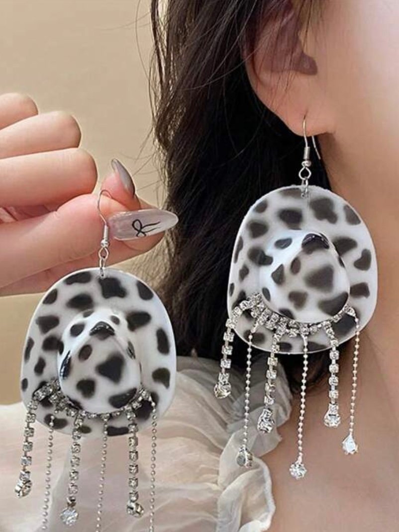 Cowboy Hat With Rhinestones Dangle Earrings For Women (5.0) - Image 9