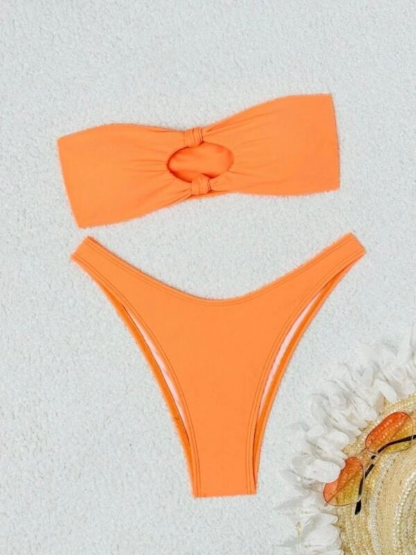 Bikini Set Strapless Top & High Cut Bottom 2 Piece Bathing Suit (4.94) - Image 3