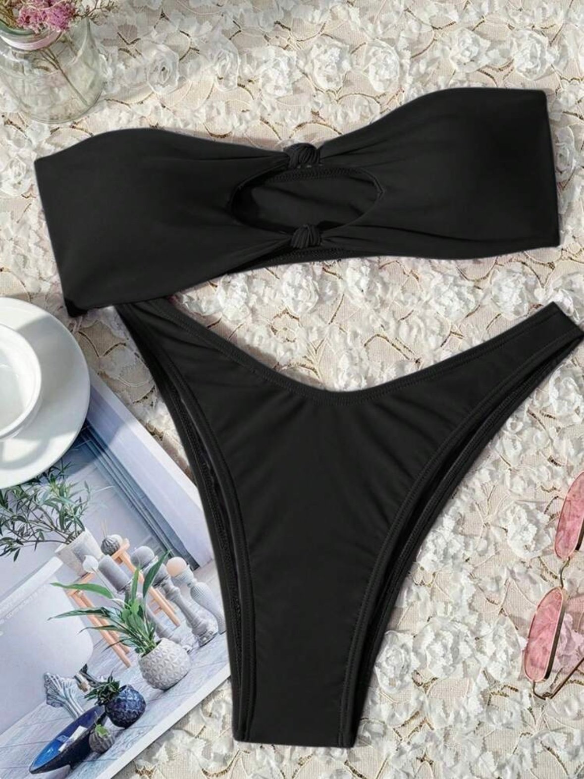 Bikini Set Strapless Top & High Cut Bottom 2 Piece Bathing Suit (4.94) - Image 10