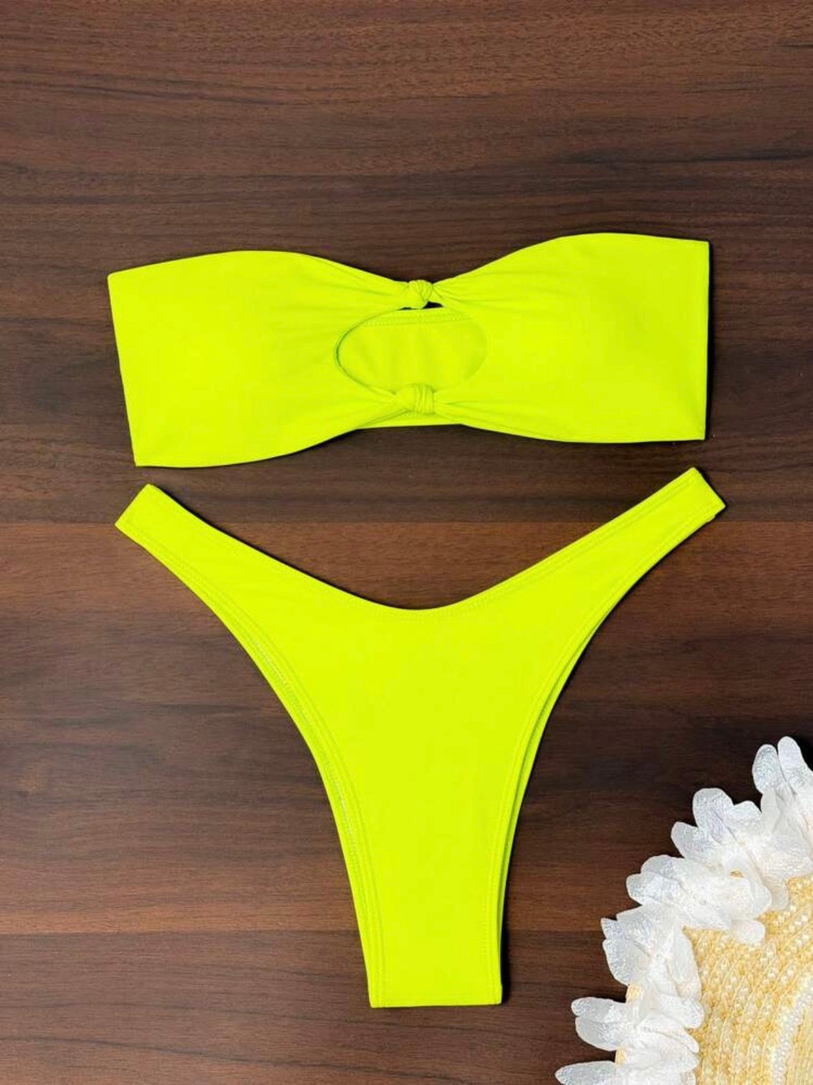 Bikini Set Strapless Top & High Cut Bottom 2 Piece Bathing Suit (4.94) - Image 7
