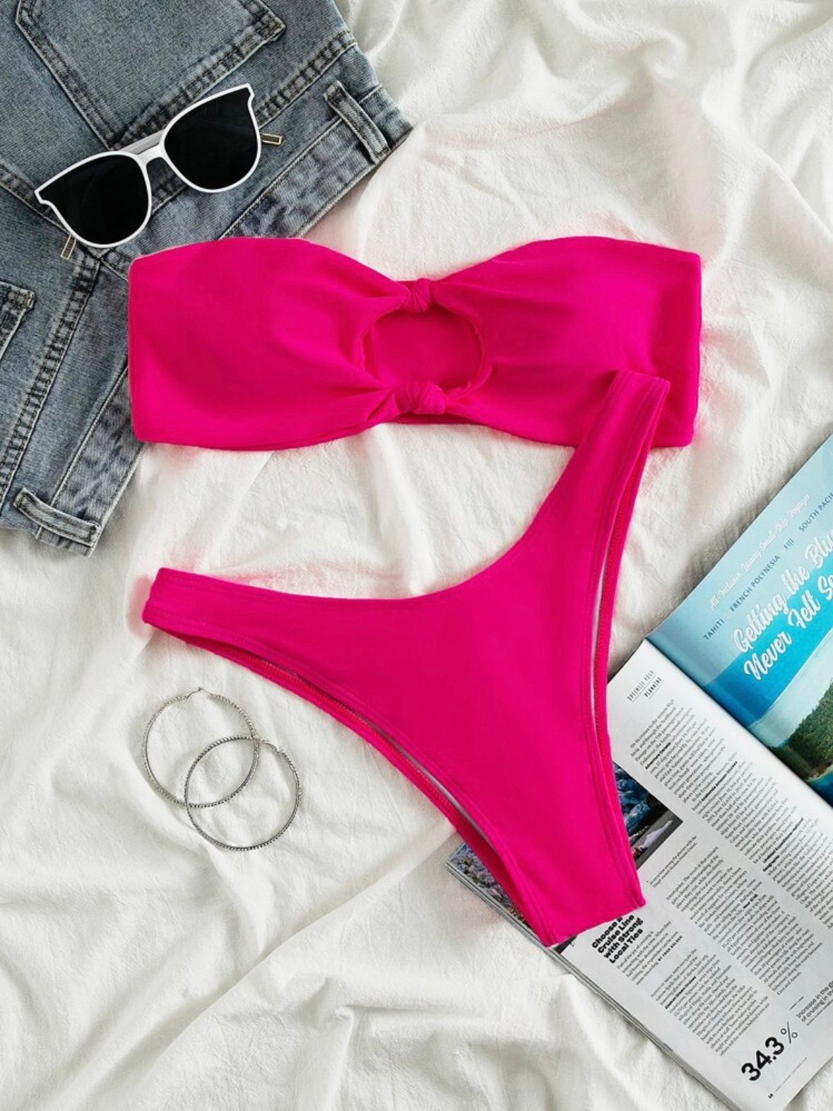 Bikini Set Strapless Top & High Cut Bottom 2 Piece Bathing Suit (4.94) - Image 8