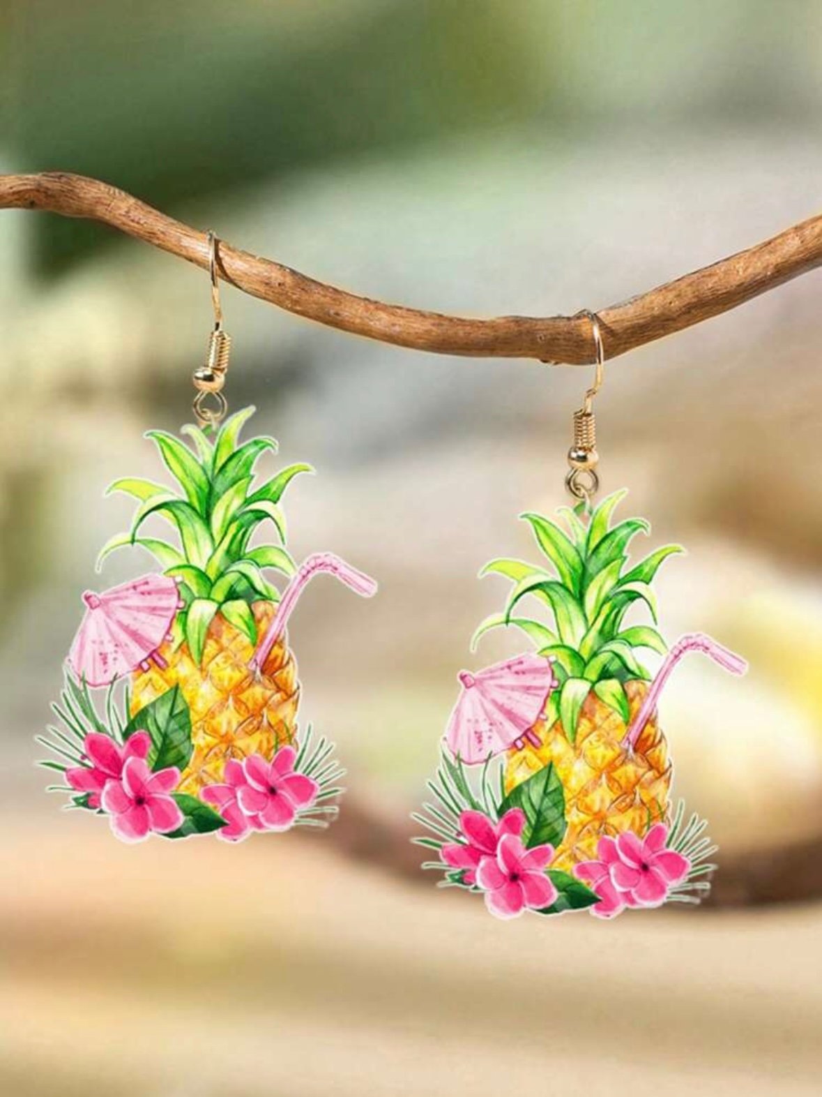 Tropical Vacation Cocktail Earring Set Summer Beach Earrings (5.0)