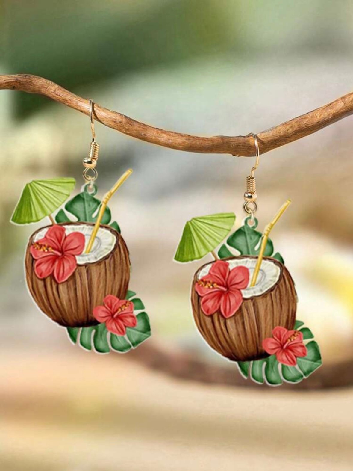 Tropical Vacation Cocktail Earring Set Summer Beach Earrings (5.0) - Image 6