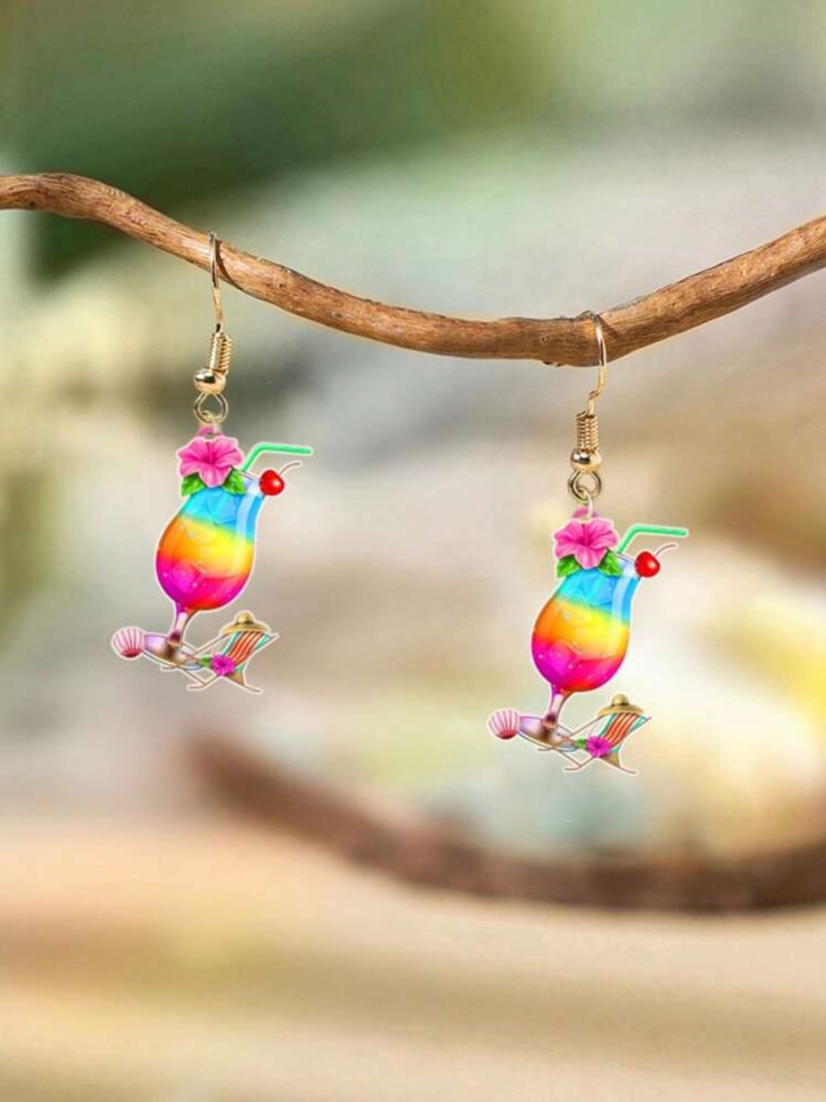 Tropical Vacation Cocktail Earring Set Summer Beach Earrings (5.0) - Image 5
