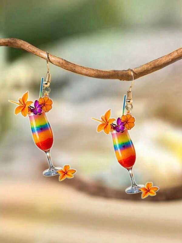 Tropical Vacation Cocktail Earring Set Summer Beach Earrings (5.0) - Image 3