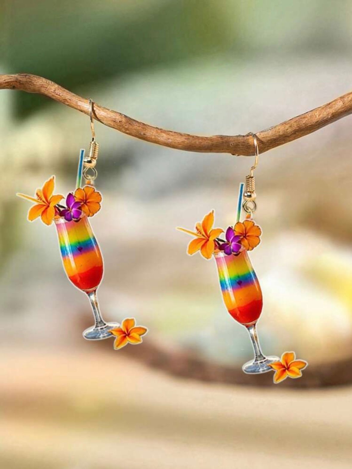 Tropical Vacation Cocktail Earring Set Summer Beach Earrings (5.0) - Image 3