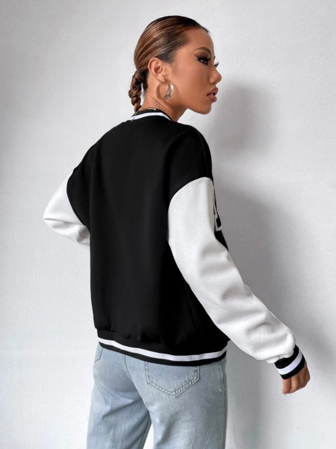 Varsity Embroidery Baseball Jock Jacket For Women (4.94) - Image 6