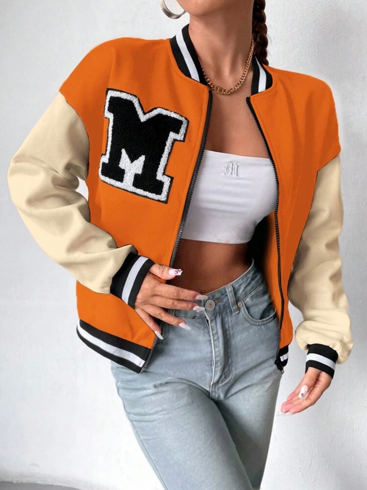 Varsity Embroidery Baseball Jock Jacket For Women (4.94) - Image 14