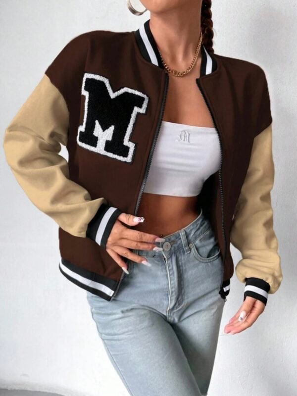 Varsity Embroidery Baseball Jock Jacket For Women (4.94) - Image 12