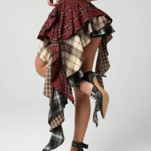 Screenshot Plaid Patchwork Cake A Symmetrical Checkered Grunge Mini Skirt (4.94)