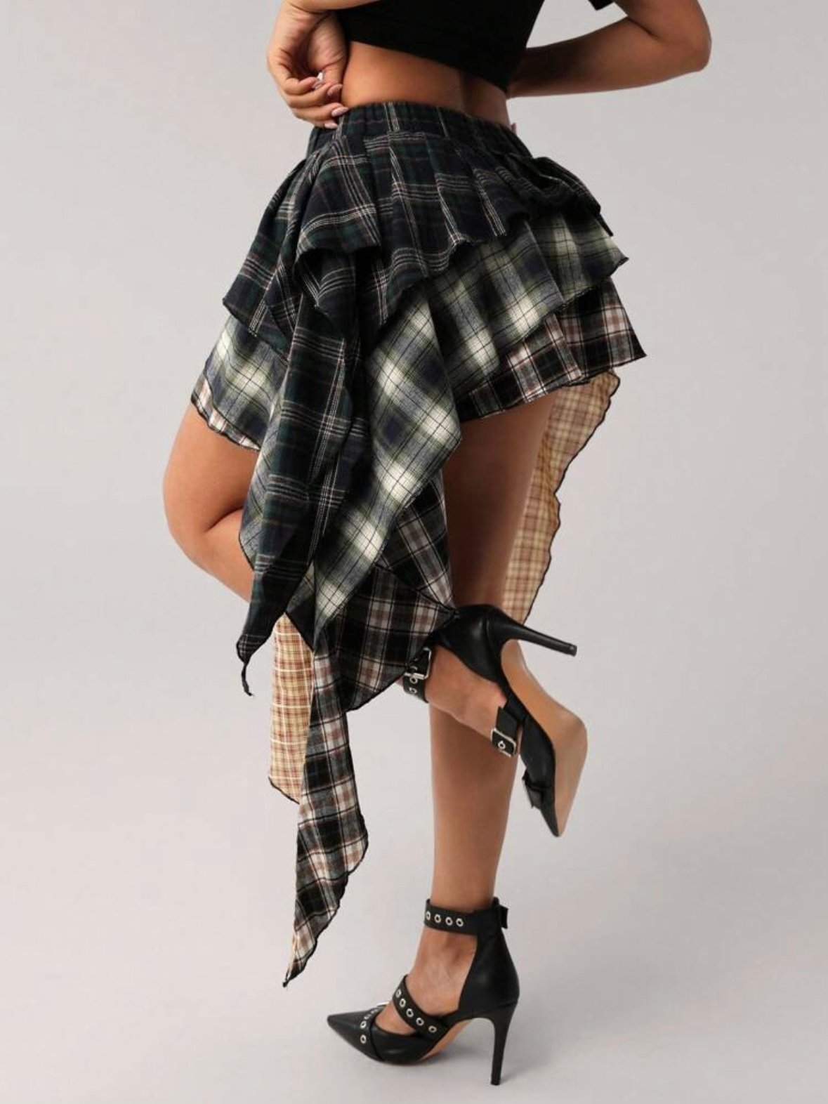 Plaid Patchwork Cake A Symmetrical Checkered Grunge Mini Skirt (4.94) - Image 11
