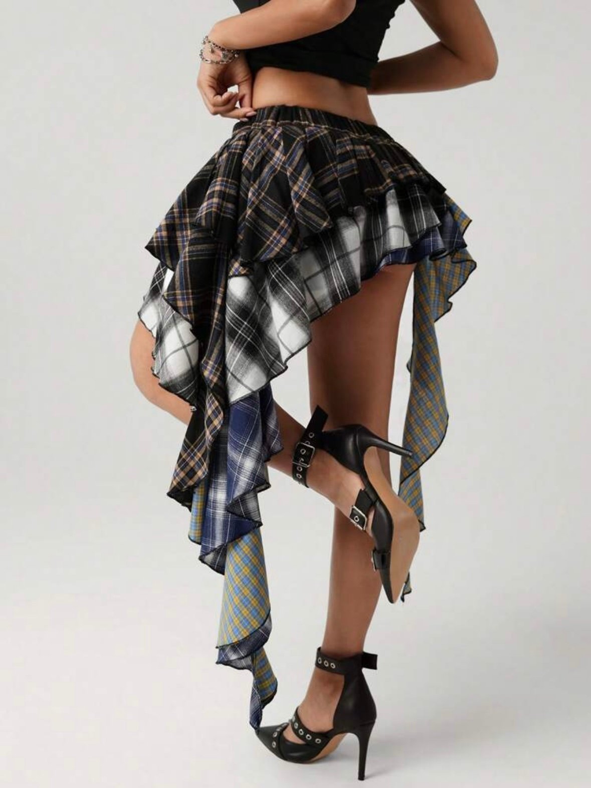 Plaid Patchwork Cake A Symmetrical Checkered Grunge Mini Skirt (4.94) - Image 10