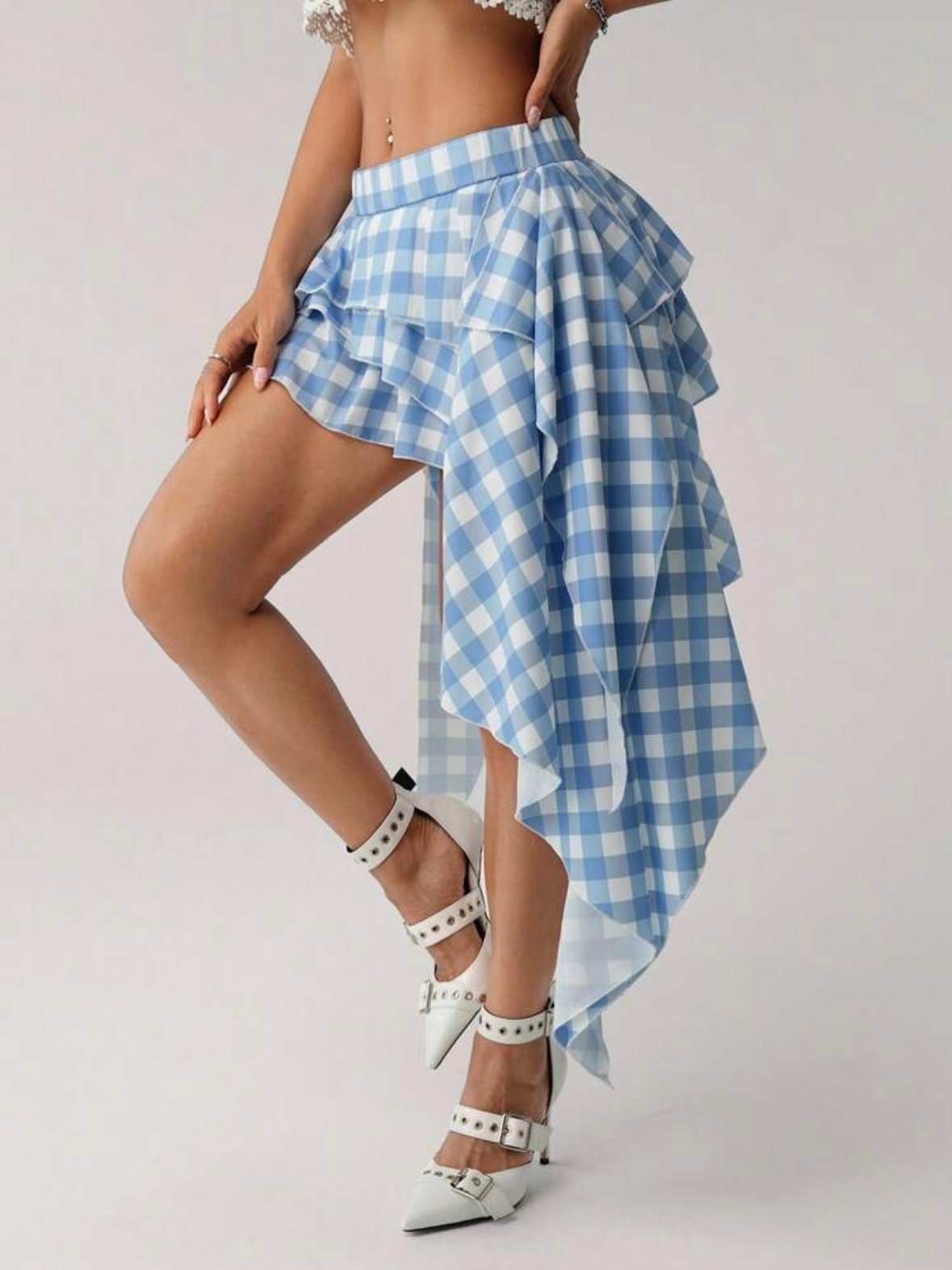 Plaid Patchwork Cake A Symmetrical Checkered Grunge Mini Skirt (4.94) - Image 7