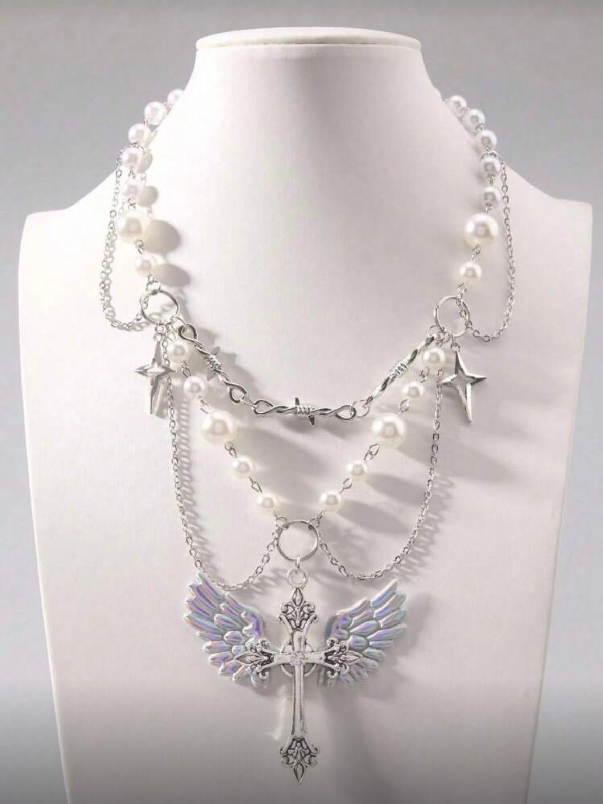 Angel Wings Gothic Vintage Multi Layered Chocker Necklace (4.90) - Image 2
