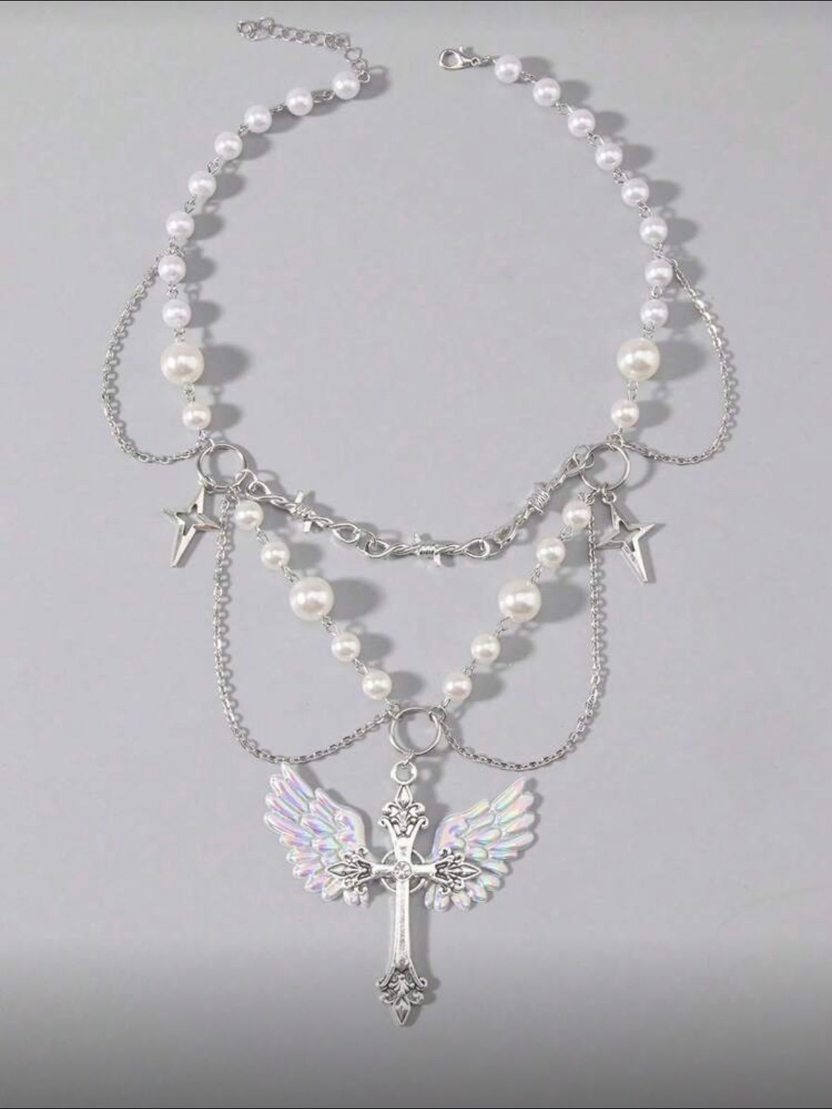 Angel Wings Gothic Vintage Multi Layered Chocker Necklace (4.90) - Image 3
