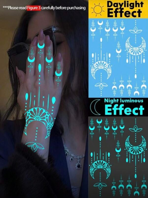 Glow In The Dark Body Art Temporary Tattoo Sticker Face & Body (4.87) - Image 3