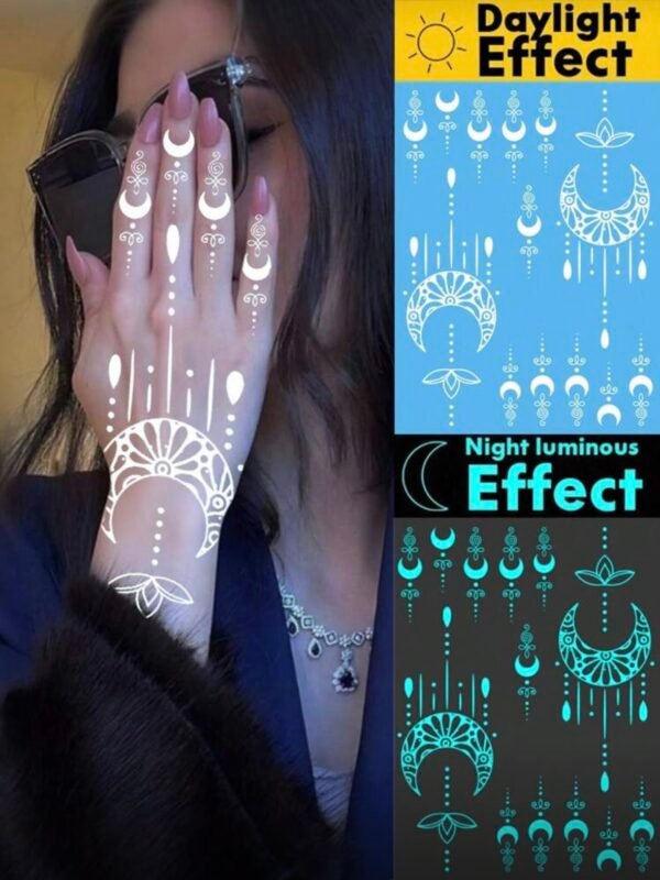 Glow In The Dark Body Art Temporary Tattoo Sticker Face & Body (4.87) - Image 4