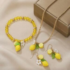 Lemon Jewelry Set Earrings & Necklace (4.91)