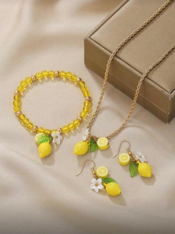 Lemon Jewelry Set Earrings & Necklace (4.91)