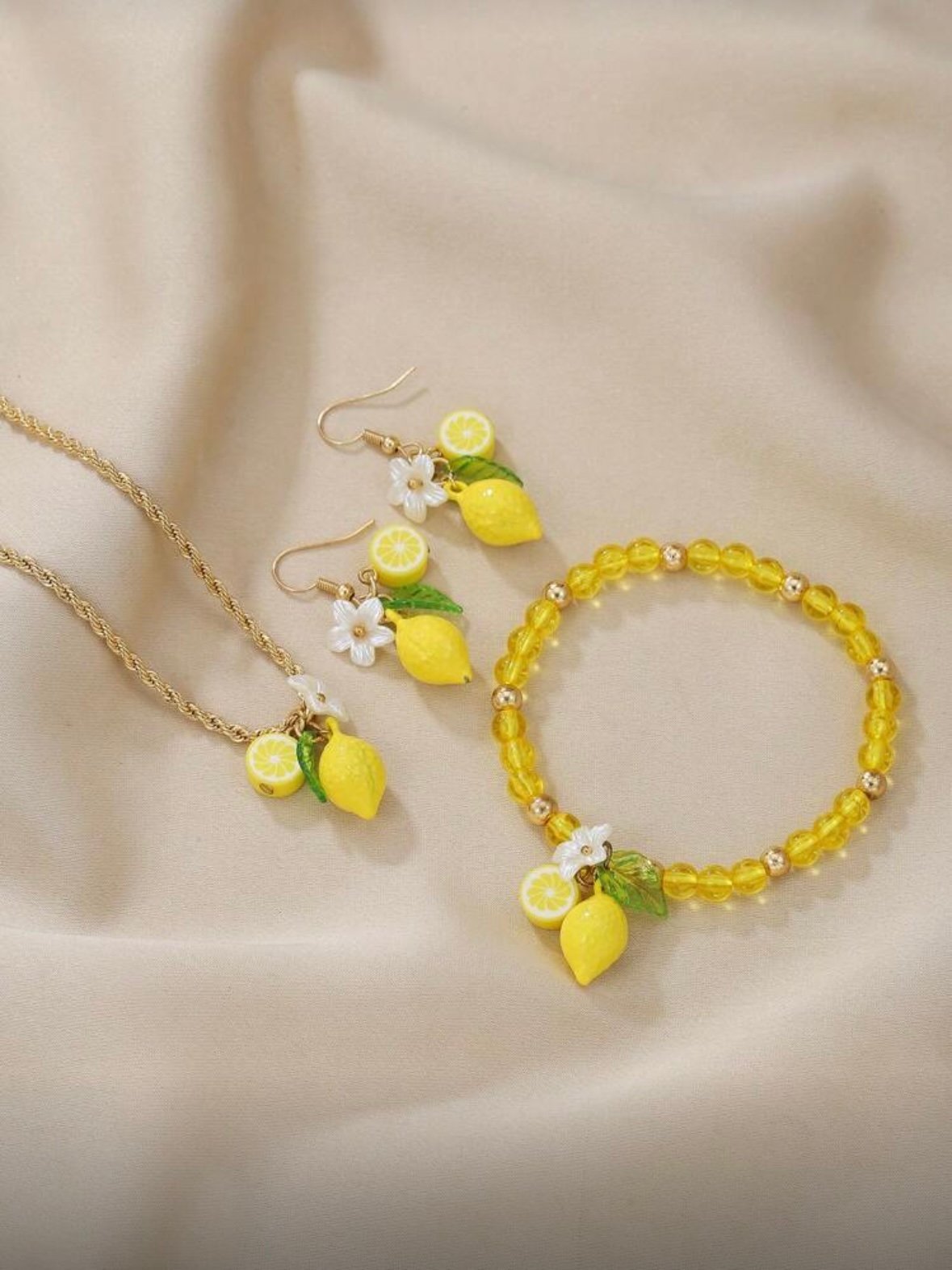 Lemon Jewelry Set Earrings & Necklace (4.91) - Image 5
